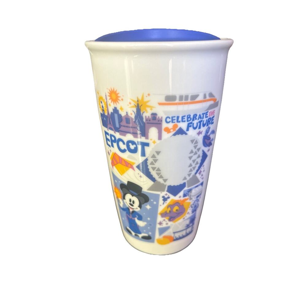 Starbucks / Disney / Pixar Epcot Poster Ceramic Tumbler 12oz Travel Mug